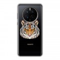 Полупрозрачный дизайнерский пластиковый чехол для Huawei Mate 50 Прозрачные тигры