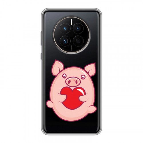 Полупрозрачный дизайнерский пластиковый чехол для Huawei Mate 50 Прозрачные свинки