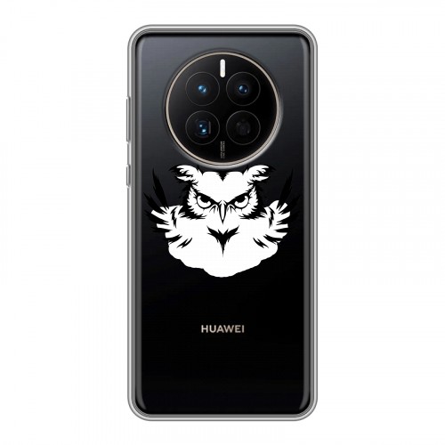 Полупрозрачный дизайнерский силиконовый чехол для Huawei Mate 50 Прозрачные совы
