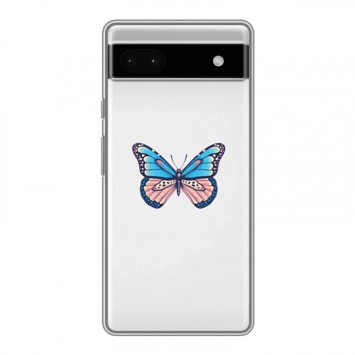 Полупрозрачный дизайнерский пластиковый чехол для Google Pixel 6a прозрачные Бабочки 