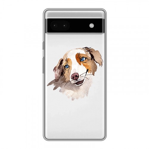 Полупрозрачный дизайнерский силиконовый с усиленными углами чехол для Google Pixel 6a Прозрачные собаки