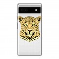 Дизайнерский пластиковый чехол для Google Pixel 6a Прозрачные леопарды