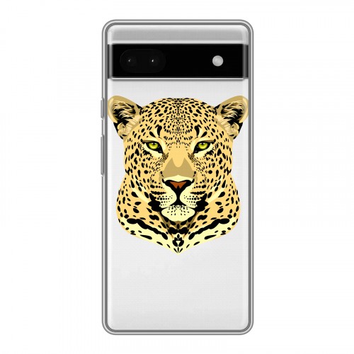 Дизайнерский силиконовый чехол для Google Pixel 6a Прозрачные леопарды