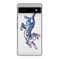 Дизайнерский силиконовый чехол для Google Pixel 6a Прозрачные леопарды