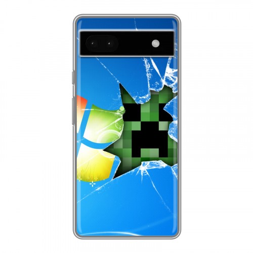 Дизайнерский пластиковый чехол для Google Pixel 6a Minecraft