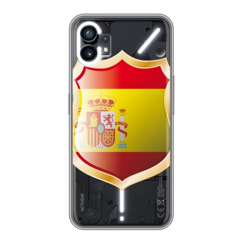 Полупрозрачный дизайнерский пластиковый чехол для Nothing Phone (1) флаг Испании