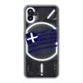 Полупрозрачный дизайнерский силиконовый с усиленными углами чехол для Nothing Phone (1) флаг греции
