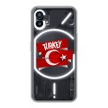 Полупрозрачный дизайнерский силиконовый с усиленными углами чехол для Nothing Phone (1) Флаг Турции