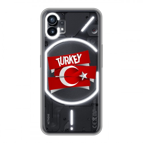 Полупрозрачный дизайнерский пластиковый чехол для Nothing Phone (1) Флаг Турции