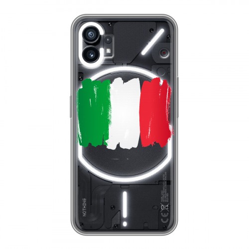 Полупрозрачный дизайнерский пластиковый чехол для Nothing Phone (1) Флаг Италии
