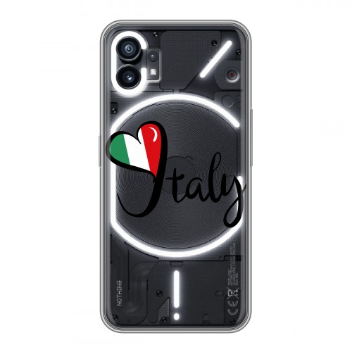 Полупрозрачный дизайнерский силиконовый чехол для Nothing Phone (1) Флаг Италии