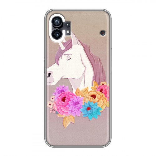 Дизайнерский силиконовый с усиленными углами чехол для Nothing Phone (1) Животные с цветами