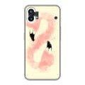 Дизайнерский силиконовый чехол для Nothing Phone (1) Розовые фламинго