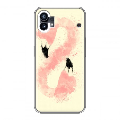 Дизайнерский силиконовый чехол для Nothing Phone (1) Розовые фламинго