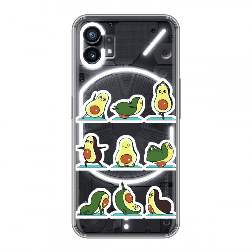 Полупрозрачный дизайнерский пластиковый чехол для Nothing Phone (1) Йога авокадо