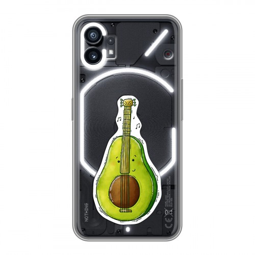 Полупрозрачный дизайнерский пластиковый чехол для Nothing Phone (1) Авокадо