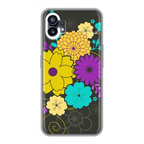 Дизайнерский силиконовый с усиленными углами чехол для Nothing Phone (1) Цветы кимоно
