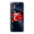 Полупрозрачный дизайнерский силиконовый с усиленными углами чехол для Infinix Hot 20 Флаг Турции