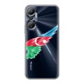 Полупрозрачный дизайнерский силиконовый с усиленными углами чехол для Infinix Hot 20 Флаг Азербайджана