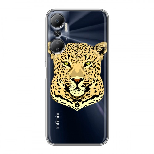 Дизайнерский силиконовый с усиленными углами чехол для Infinix Hot 20 Прозрачные леопарды