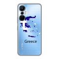 Полупрозрачный дизайнерский пластиковый чехол для Infinix Hot 20S флаг греции