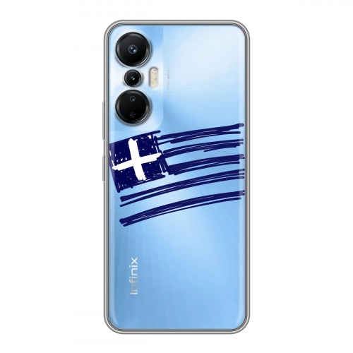 Полупрозрачный дизайнерский силиконовый чехол для Infinix Hot 20S флаг греции