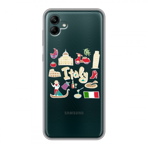 Полупрозрачный дизайнерский пластиковый чехол для Samsung Galaxy A04 Флаг Италии