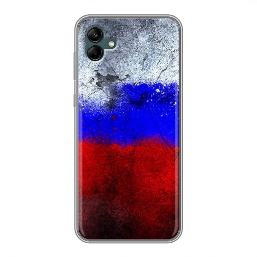 Дизайнерский силиконовый чехол для Samsung Galaxy A04 Российский флаг