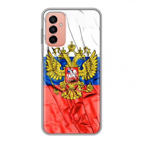 Дизайнерский силиконовый с усиленными углами чехол для Samsung Galaxy M23 5G Российский флаг