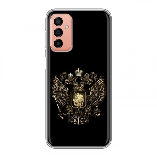Дизайнерский силиконовый чехол для Samsung Galaxy M23 5G герб России золотой