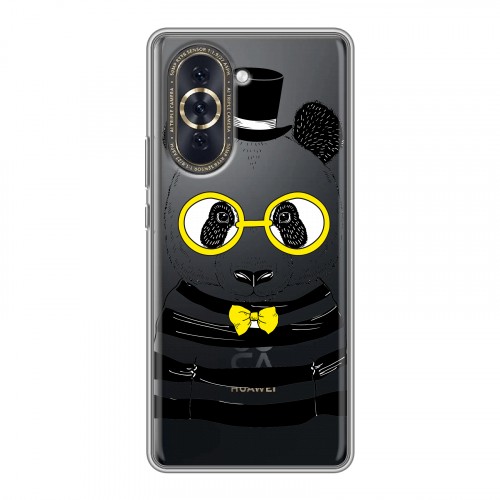 Полупрозрачный дизайнерский силиконовый чехол для Huawei Nova 10 Прозрачные панды