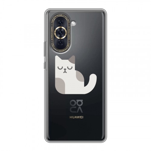 Полупрозрачный дизайнерский пластиковый чехол для Huawei Nova 10 Прозрачные кошки