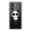 Полупрозрачный дизайнерский силиконовый с усиленными углами чехол для Huawei Nova 10 Прозрачные панды - смайлики
