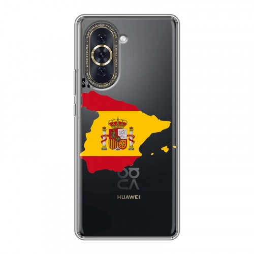 Полупрозрачный дизайнерский пластиковый чехол для Huawei Nova 10 флаг Испании