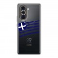 Полупрозрачный дизайнерский силиконовый с усиленными углами чехол для Huawei Nova 10 флаг греции