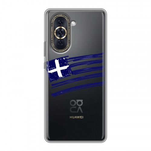 Полупрозрачный дизайнерский силиконовый чехол для Huawei Nova 10 флаг греции