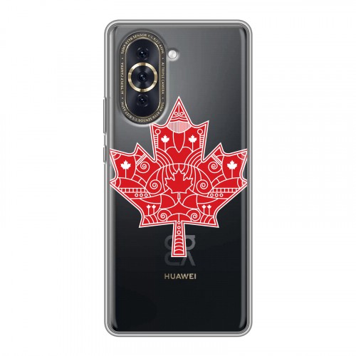 Полупрозрачный дизайнерский силиконовый чехол для Huawei Nova 10 Флаг Канады