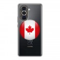 Полупрозрачный дизайнерский пластиковый чехол для Huawei Nova 10 Флаг Канады