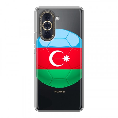 Полупрозрачный дизайнерский пластиковый чехол для Huawei Nova 10 Флаг Азербайджана