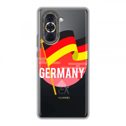 Полупрозрачный дизайнерский пластиковый чехол для Huawei Nova 10 Флаг Германии