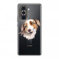 Полупрозрачный дизайнерский силиконовый с усиленными углами чехол для Huawei Nova 10 Прозрачные собаки
