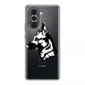 Полупрозрачный дизайнерский силиконовый чехол для Huawei Nova 10 Прозрачные собаки