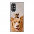 Дизайнерский силиконовый чехол для Huawei Nova 10 Собака и котенок