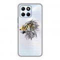 Полупрозрачный дизайнерский силиконовый чехол для Huawei Honor X6 Прозрачные тигры