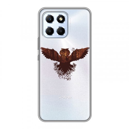 Полупрозрачный дизайнерский пластиковый чехол для Huawei Honor X6 Прозрачные совы