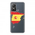 Полупрозрачный дизайнерский пластиковый чехол для Itel Vision 5 флаг Испании