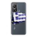 Полупрозрачный дизайнерский пластиковый чехол для Itel Vision 5 флаг греции