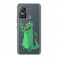 Полупрозрачный дизайнерский пластиковый чехол для Itel Vision 5 Прозрачные крокодилы