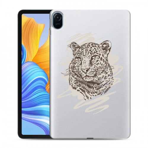 Дизайнерский силиконовый чехол для Huawei Honor Pad 8 Прозрачные леопарды