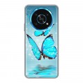 Дизайнерский силиконовый чехол для Huawei Honor Magic 4 Lite 5G Бабочки голубые